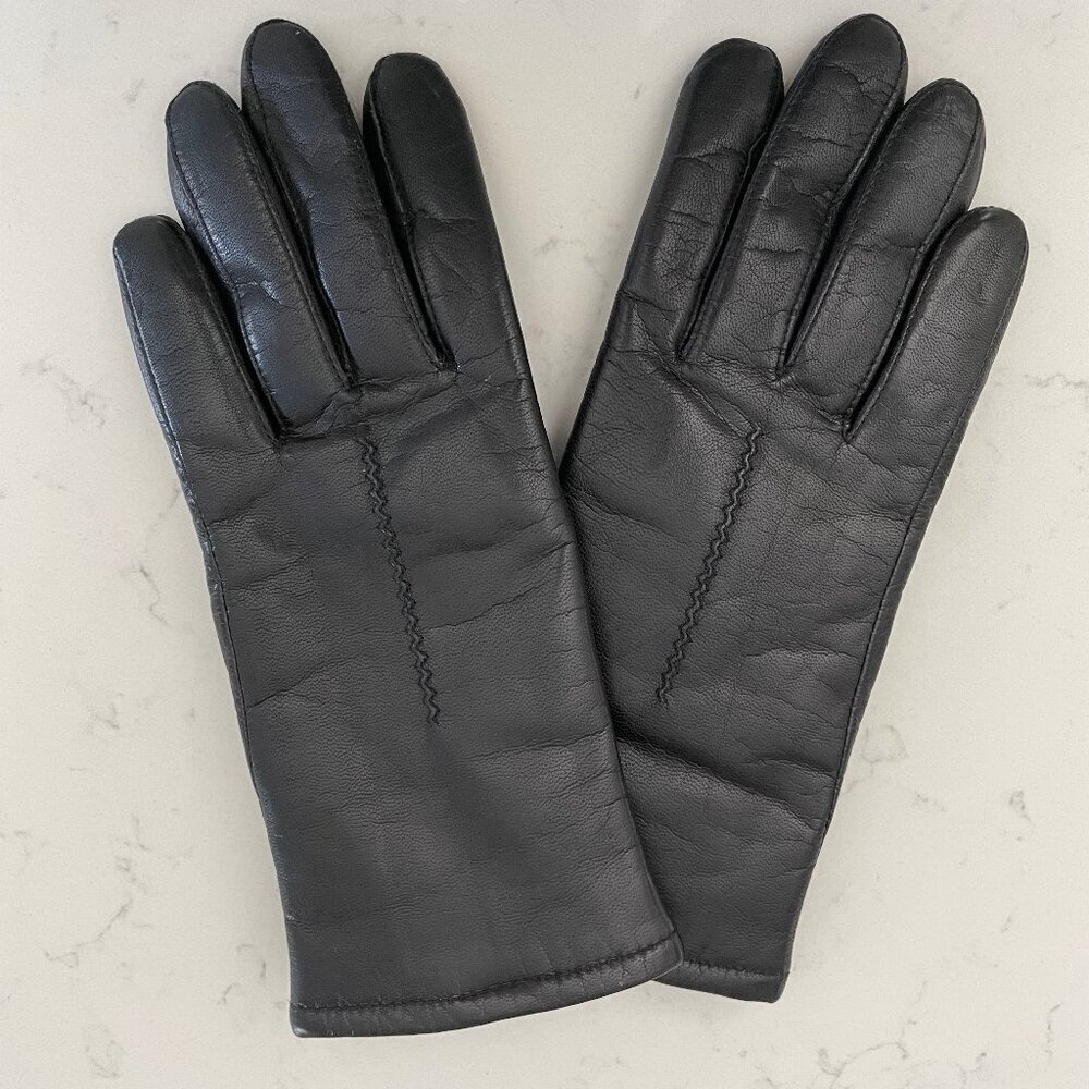 Fownes Genuine Leather Lined Thinsulate Gloves Black Sz 7.5 NWOT